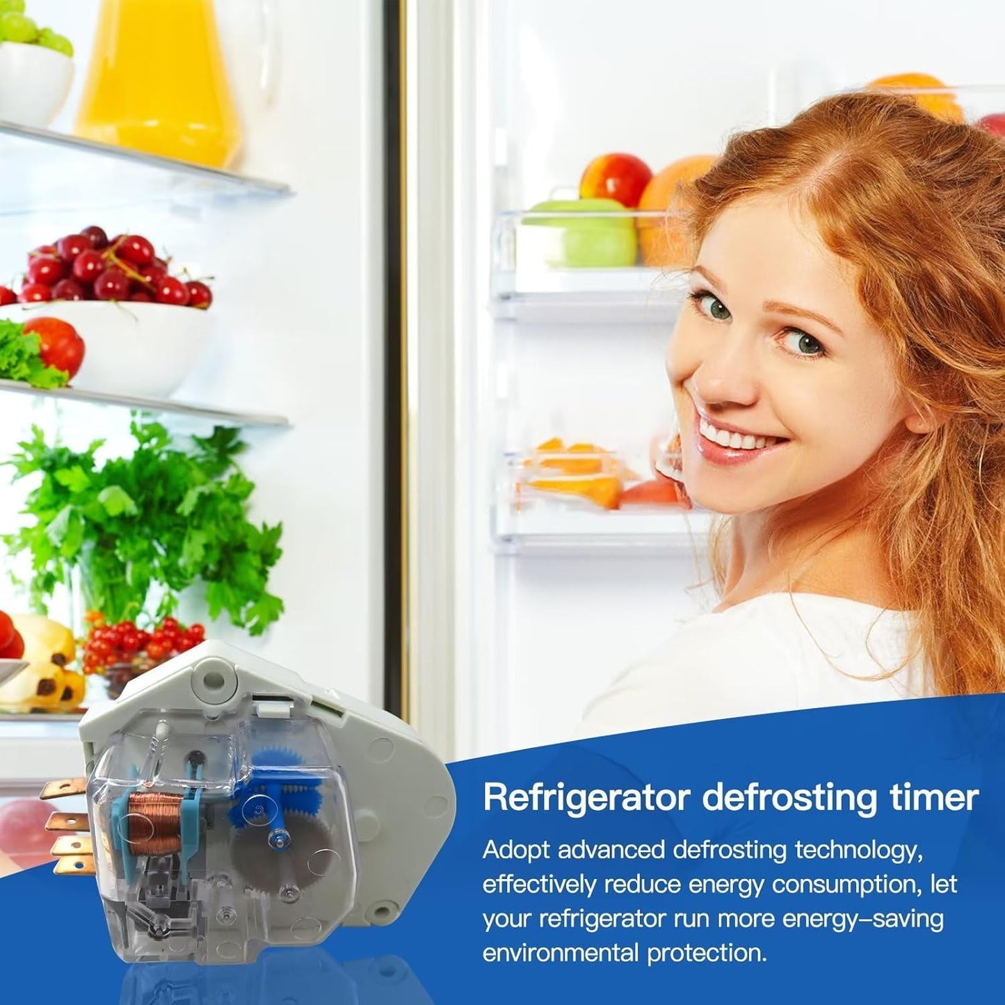 Refrigerator Defrost Timer Replacement for Frigidaire & Kenmore, Models 215267800, 215846605