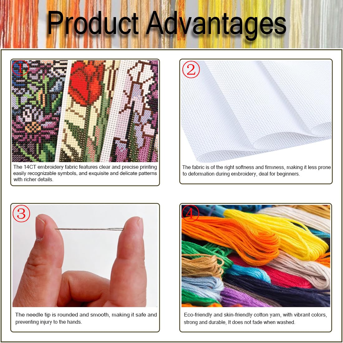 NEGEKFKX 6 Pcs Landscape Cross Stitch Bookmark Kit for Adult Beginners, Cross Stitch Kits 14 CT DIY Crossstitch Kits Adult Stamped Bookmark Embroidery Bookmarks Kit