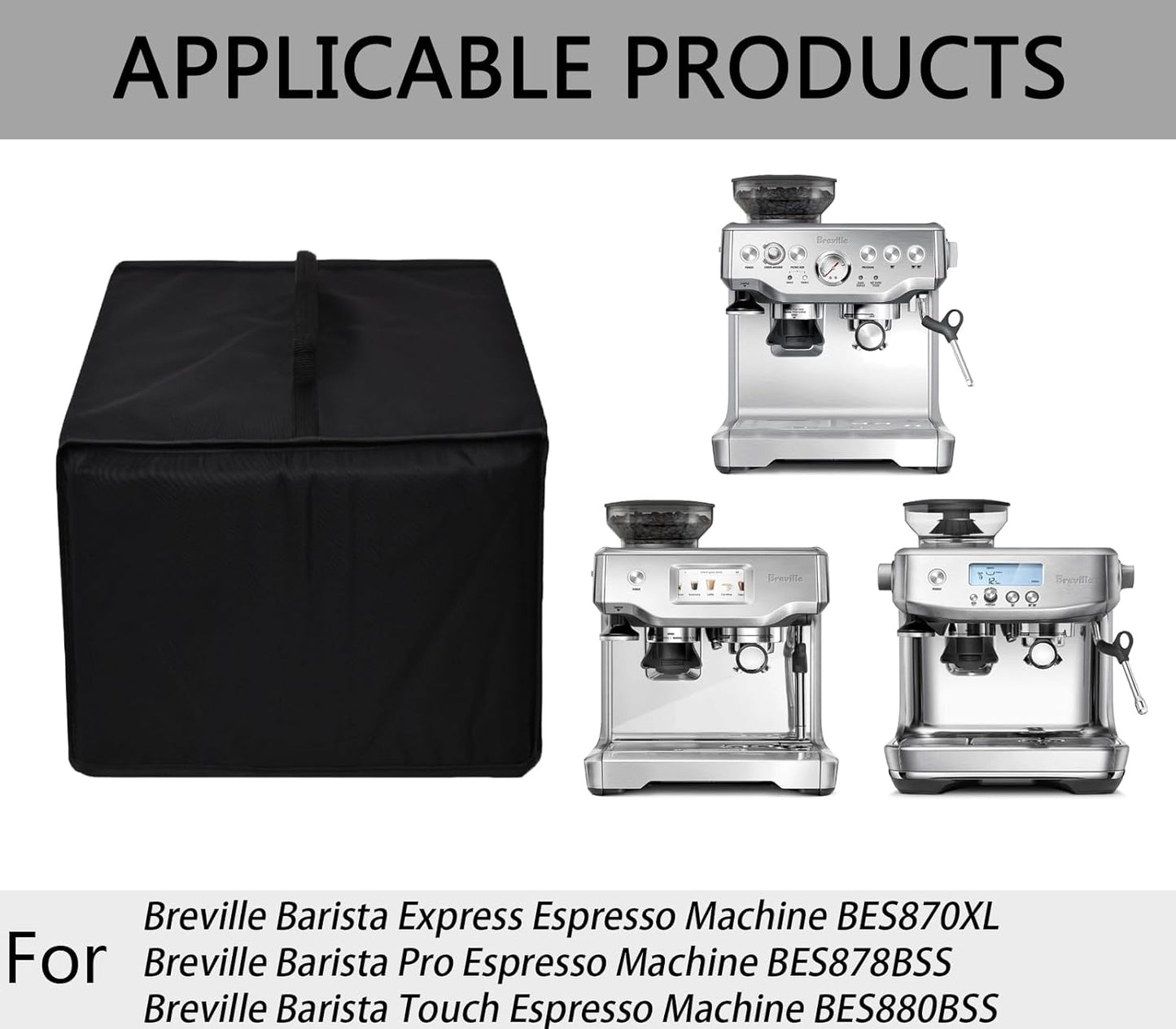 Heavy Duty Espresso Machine Cover, Waterproof Protective Cover for Breville Barista Express BES870XL/Pro