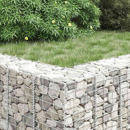 Foknhdi 3-Pack Large Silver Gabion Raised Garden Bed 78.7 in Tall Rust-Proof Iron Planter Box for Outdoor Patio, Balcony & Courtyard