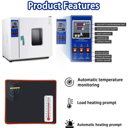 Lab Forced Air Convection Drying Oven 16L Constant Temperature Blast Drying Oven Digital Lab Thermostatic Electric Incubator Box with Temperature Control & Timer,110V