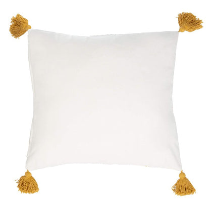 SAFAVIEH Polli 20-inch Mustard Yellow and Beige Tassel Decorative Throw Pillow