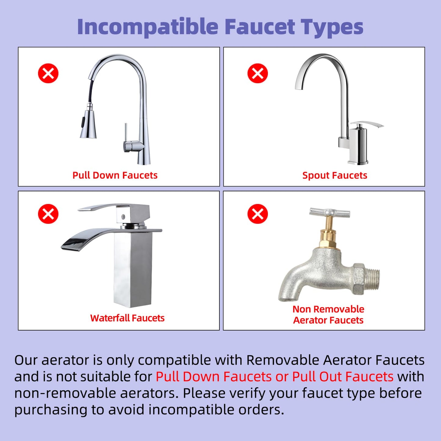 Hibbent NSF/ANSI/CAN 61 Certified Faucet Aerator, CUPC Certification 360 Degree Swivel Kitchen Sink Aerator, 2-Flow Sprayer Faucet Replacement Part 55/64 Inch Female Thread - Brushed Nickel