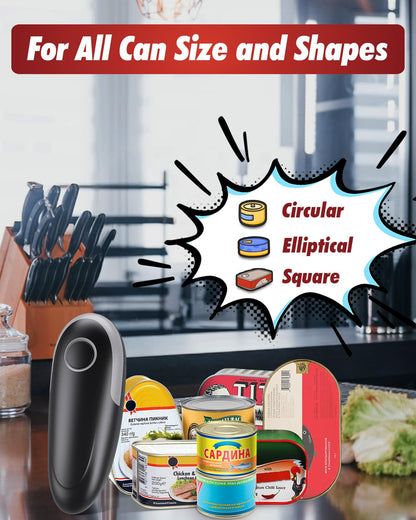One Touch Electric Can Opener Fits All Can Sizes, Kitchen Gadgets Battery Operated Can Openers for Seniors, Arthritis and Chef