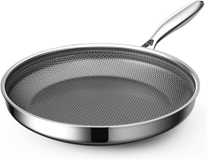 Skiennix Nonstick Frying Pan - 9.5 Inch Hybrid Design with Stay-Cool Handle | Dishwasher Safe & Oven Safe