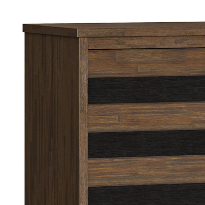 SIMPLIHOME Clarkson Buffet - 60 inch Wide Solid Acacia Wood 3-Door Sideboard Buffet in Rustic Natural Aged Brown, Mid-Century Cabinet for Dining Room or Kitchen with Wine Storage and Open Shelf