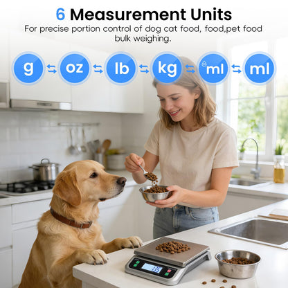 LNXDMWMS 88lb/40kg Food Scale with 6 Unit Stainless Steel Commercial Kitchen Scale, with Full View LCD Display Large Kitchen Scale with Tare and Pcs Funtion for Baking, Cooking, Flour, Fruits Silver