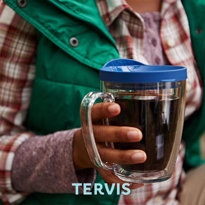 Tervis Stay Wild Double Walled Insulated Tumbler Travel Cup, Keeps Drinks Cold & Hot, 16oz Mug with Handle