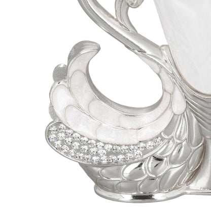 Coffee Dessert Spoon Fork Set, Swan Base Holder Dinnerware Set with 6 Spoons, Luxury Exquisite Elegant Swan Shape Spoon Holder, Zinc Alloy Decorative Swan Flatware for Coffee