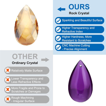 10 Pack 85mm 38mm PATIKIL Teardrop Crystal Chandelier Pendants Beads, Length Chandelier Prisms Parts Ornaments Hanging