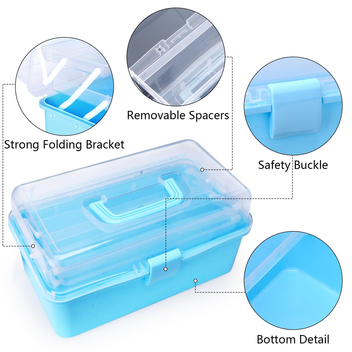 YCHLonlive 13 Inch Cake Decorating Storage Case, Suitable for Storing Baking Supplies (NOT INCLUDED), Blue