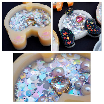 FineInno 8Pcs Kawaii Shaker Molds,Resin Mold,Epoxy Quicksand Silicone Moulds, Charms Handmade Pendant Jewelry