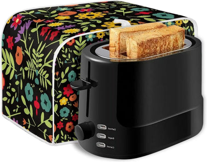 ZDCUSTOM Floral Rooster Toaster Cover for 2 Slice Small Appliance, Washable Anti-Scratch Dustproof Kitchen Cover