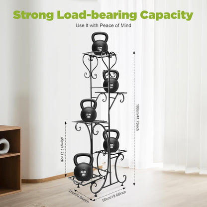 5 Tier Plant Stand Indoor Outdoor, Tall Flower Display Stand, Multi-Tiered Plant Rack Shelf for Plants, Corner Plant