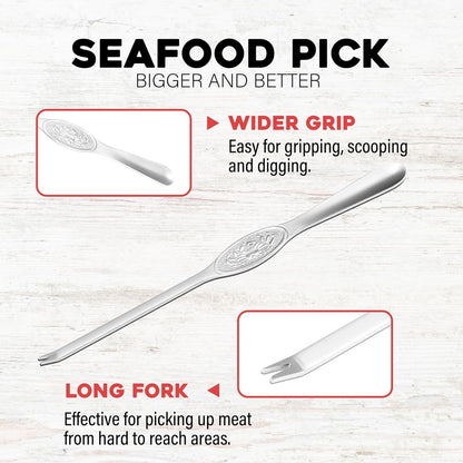 12 Set, Set Pcs Lobster Crackers and Picks Crab Leg Cracker Tools, Stainless Steel Seafood Crackers & Forks Nut Cracker