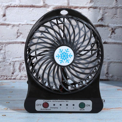 CCYLEZ Mini Table Fan - 3 Speed Adjustable USB Rechargeable Fan for Baby Bed, Car Seats, Summer Gift (Black)