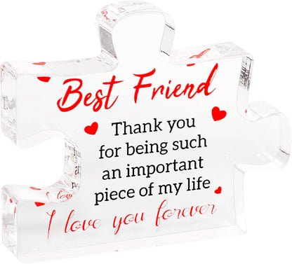 2.2 2.8 inch Friend Gifts for Women Men - Gift for Her Him, Present for Friendship Birthday, Engraved Acrylic Block