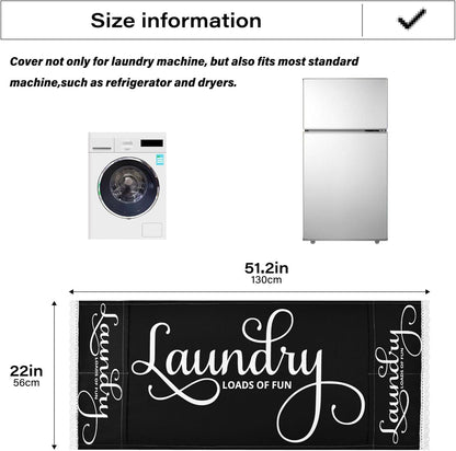Laundry Loads Of Fun Machine Cover, Dryer Top Covers Anti-Slip Fridge Dust Cover, Roller Washing Machine Top Cover