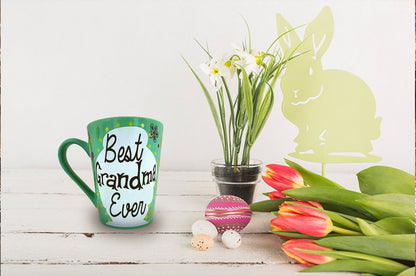 KINREX Best Grandma Ever Mug, Turquoise, 12 oz. Coffee Cup for Women, Mothers Day, Christmas, Birthday Gift