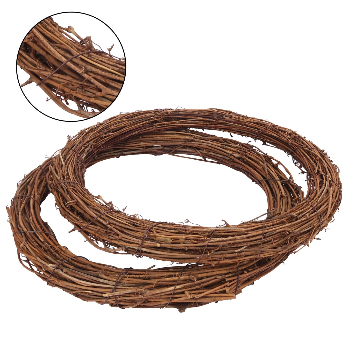 KUKLIPJIM 6 Pcs 12 Inch Natural Grapevine Wreath Set, Hand-Woven Vine Branch Wreaths for DIY Crafts, Christmas Decorations, Home & Event Styling