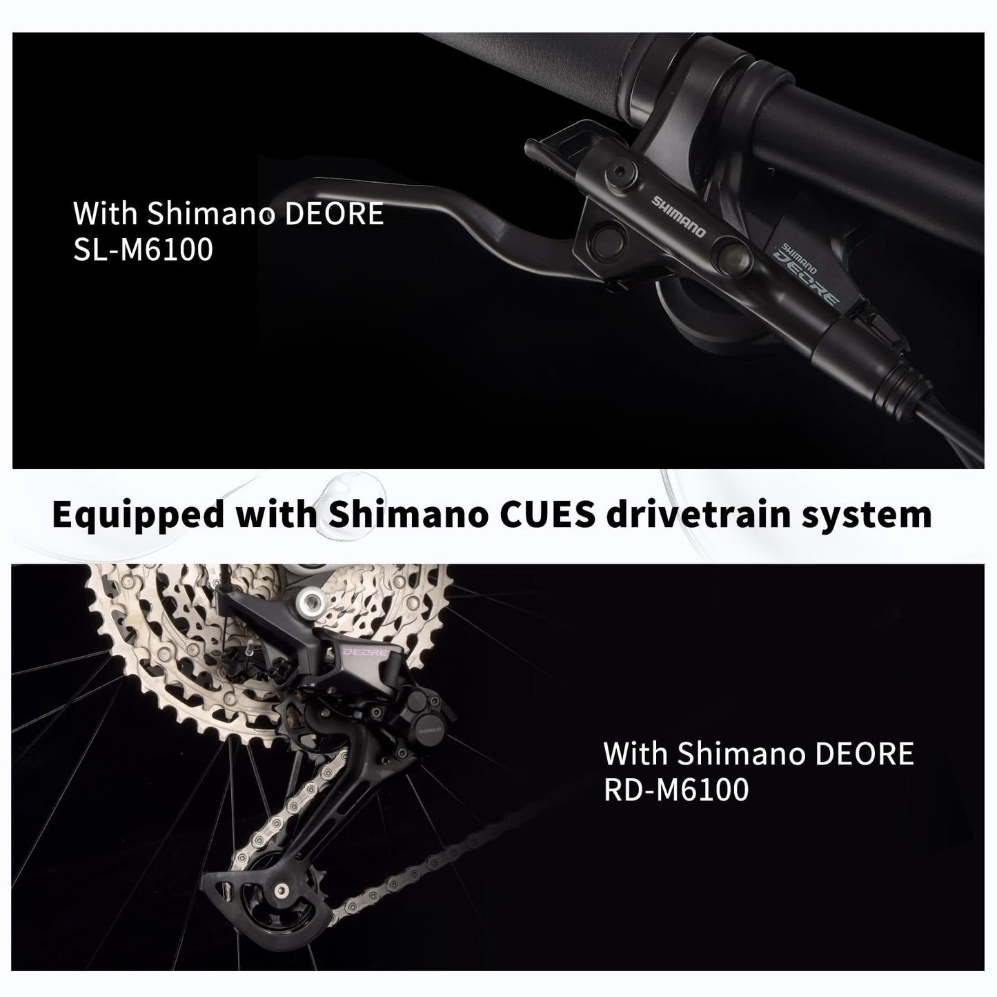 SAVADECK Carbon Fiber Mountain Bike with Shimano Deore M6100 12-Speed, MTB Bicycle with Hydraulic Disc Brakes(Grey, 27.5 * 17)