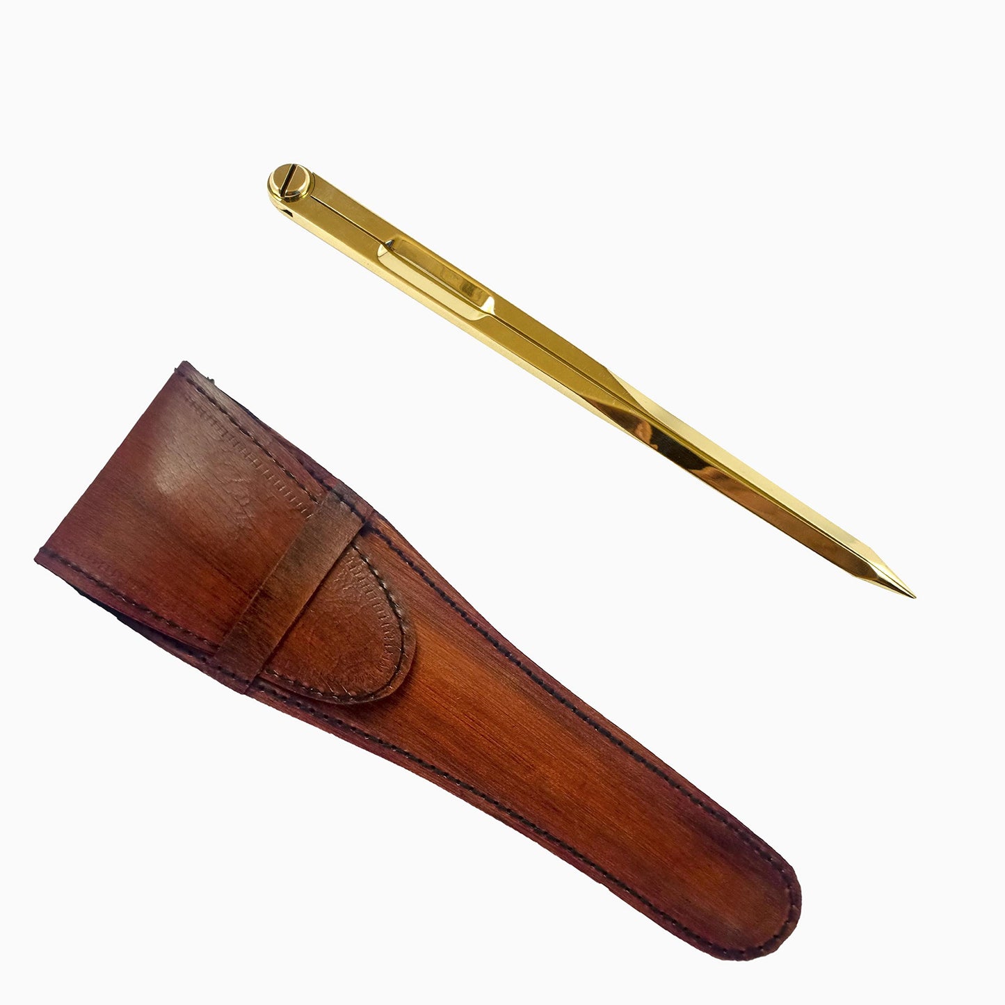Calyron Navigation Straight Pattern Artist Solid Brass Divider Drawing Tool Professional 7” Long Marine Compass with Handmade Leather case for Training Purposes