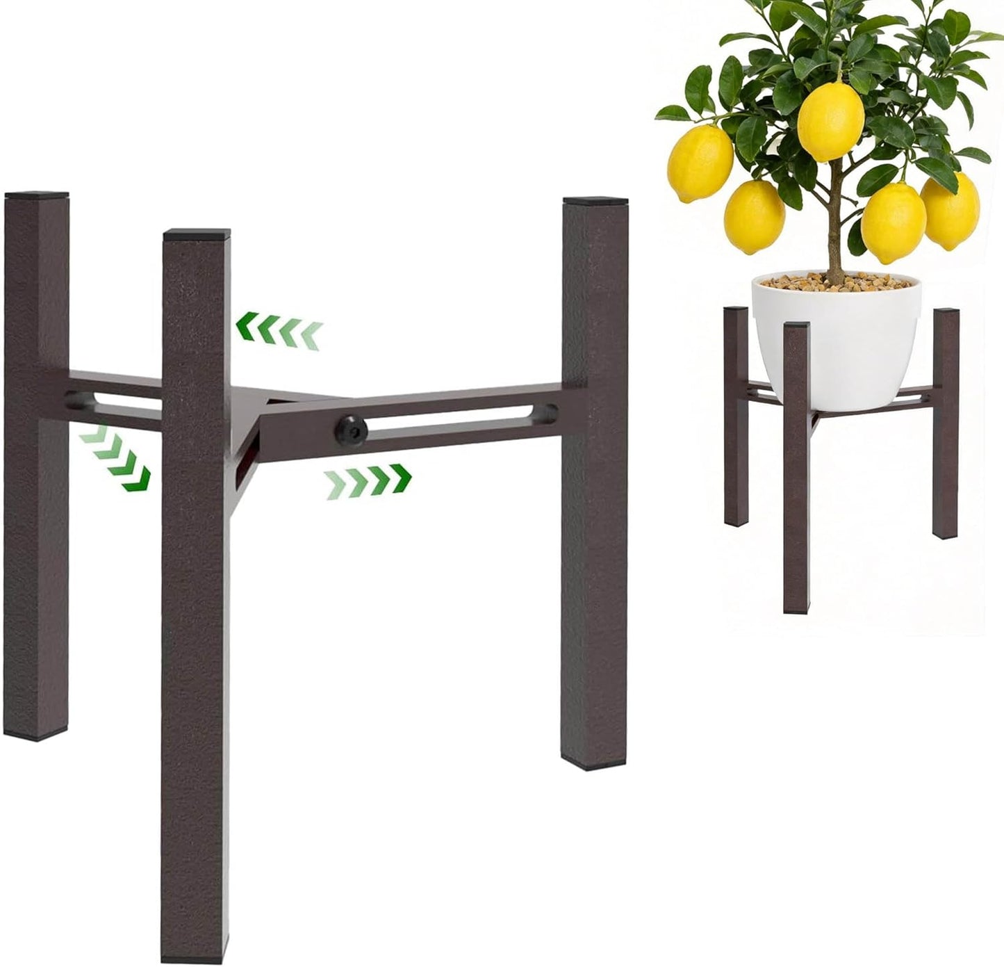 Drawinsage 5-6-7-7.5" Adjustable Plant Stand Indoor, Metal Stable Plant Holder, Modern Plant Stands Fits Pots for Home