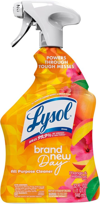 Lysol All-Purpose Cleaner Spray - Multi-Purpose Disinfectant for Kitchen & Bathroom | Mango & Hibiscus, 32 Fl Oz
