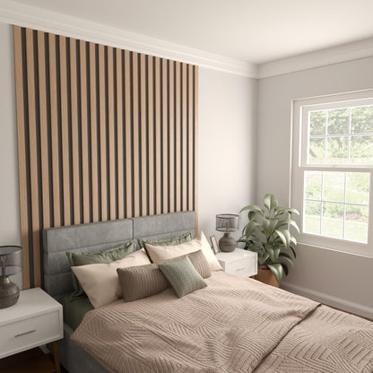 Ekena Millwork Heritage Premier Traditional Stain Grade Solid Hardwood Adjustable Slat Wall Kit w/ 2"W x 94 1/2"H Slats, Maple (Contains 10 Slats)