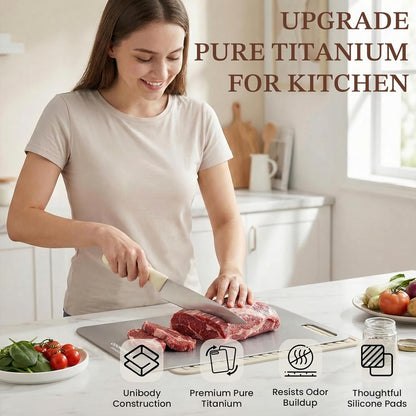 2026 15"L 11"W Titanium Cutting Board for Kitchen - New Upgraded x Pure Titanium Double-sided Cutting Boards, Hygiene