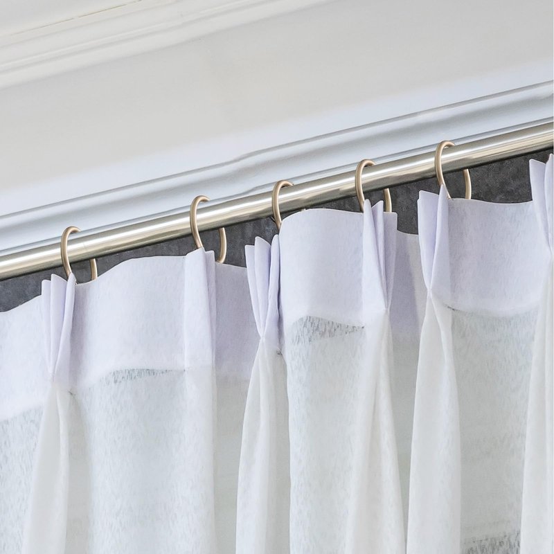 Hotop 30 Pcs Metal Drapery Curtain Rings 0.98/1.26/1.65 inch Interior Diameter and 30 Pcs Hanging Curtain Drapery Pin Hooks for Window Door Shower(Champagne Gold,42mm)