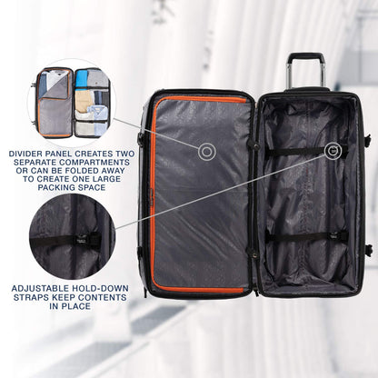 Travelpro Bold Drop Bottom Wheeled Rolling Duffel Bag, Grey/Black, 30-Inch