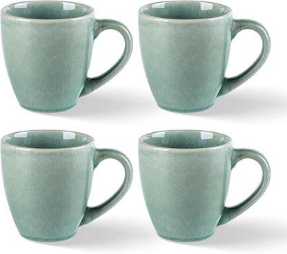 Set 4, 12oz Set GBHOME Ceramic Coffee Mugs of Stoneware Coffee Mugs For Dad Mom Women MEN, Light Weight Coffee Cups