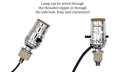 Creative Hobbies Lamp Kit for Liquor Bottles, Wine Bottles - Includes All Adapters and Parts - Silver Finish