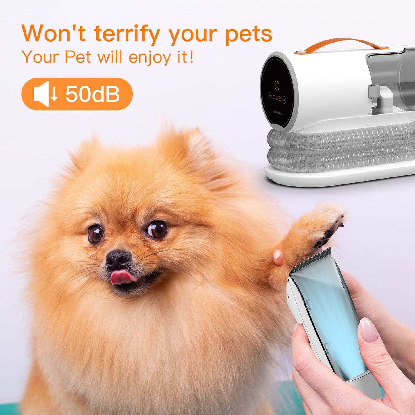 AIRROBO Dog Grooming Vacuum, Dog Grooming Kit,12000Pa Strong Pet Vacuum, 2L Large Capacity Vacuum for Shedding Grooming Hair, Quiet,PG100