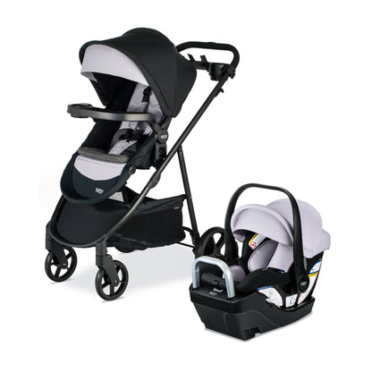Britax Willow Brook S+ Travel System, Infant Car Seat Stroller Combo With Willow S Infant Car Seat, Alpine Base, and Brook+ Stroller; ClickTight Technology, SafeWash Insert and Cover — Glacier Onyx