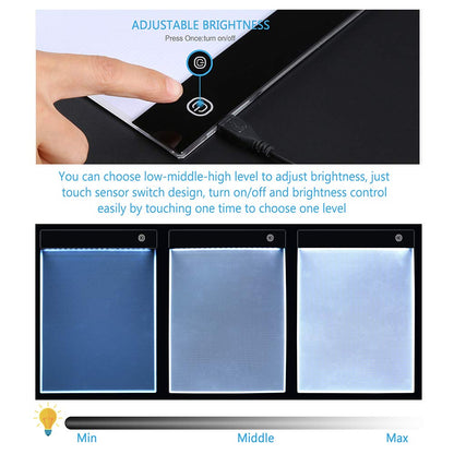PP OPOUNT 170 PCS A4 Diamond Painting Light Pad Kits, Diamond Art Accessories Kit with Light Board, 80 Grids Diamond Box and Storage Bag, Diamond Painting Tools Kit Full Drill for Diamond Art