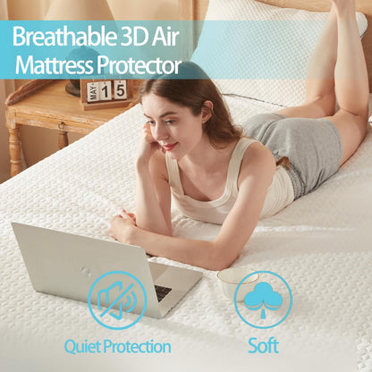 BedTreat Waterproof Mattress Protector Full Size Bed Cooling Mattress Cover, Breathable Noiseless Washable Bed Pad