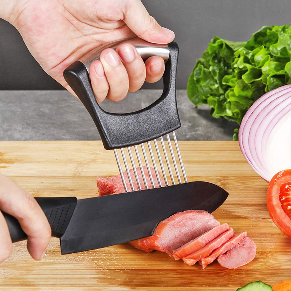 Assistant Slicers Stainless Steel Vegetable Rack Slicers Meat Slicers Onion Peeler, Potato Cutter Slicer, Vegetable Helper, Stainless Steel Fork Slicing, Kitchen Tool Cutting Chopper