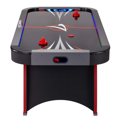 Fat Cat Volt 7 Foot LED Air Hockey Table for Adults with Dual Motor, Automatic Scoring, Music System, Hockey Table with Light Up Playfield
