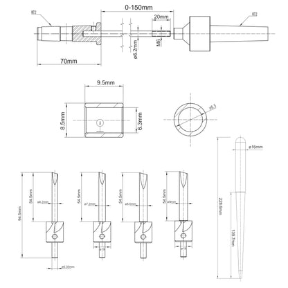 PM-002/MT2 Pen Mandrel Saver +TRIM-001 7pc Universal Barrel Trimming System+ INT-001 Universal Pen Tube Insertion Tool