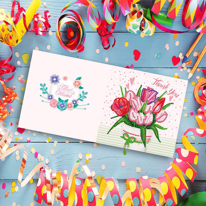 ycyingcheng 5D Diamond Painting Greeting Cards, 12 PCS DIY Rhinestone Art Greeting Card for Holidays Festival Craft Your Girlfriend Birthday Christmas Cards Handmade Gift(GC C001)