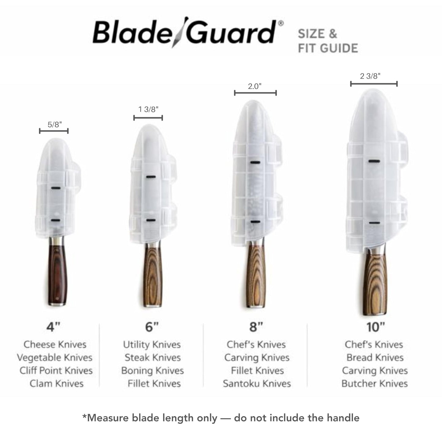 Agilux Blade Guard 10" Knife Blade Protector Made in USA Safe Storage and Transport for Kitchen Knives Protects Edges in Drawers Travel Camping RV
