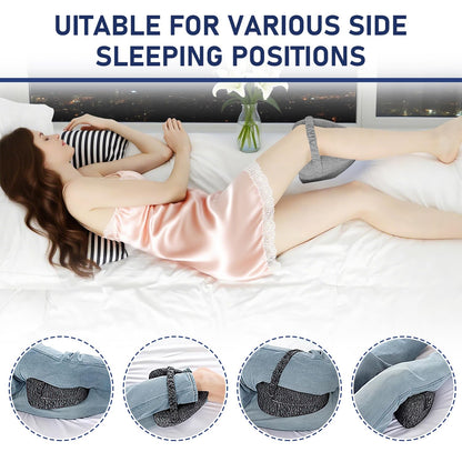 Alignment Pillows for Side Sleepers,Hip Alignment Pillow, Memory Foam Leg & Knee Pillow,Foam Support Pillow Soothing Relief for HIPS, Knees, Joints, Nerves & Muscles,Adjustable Strap (Grid Blue)