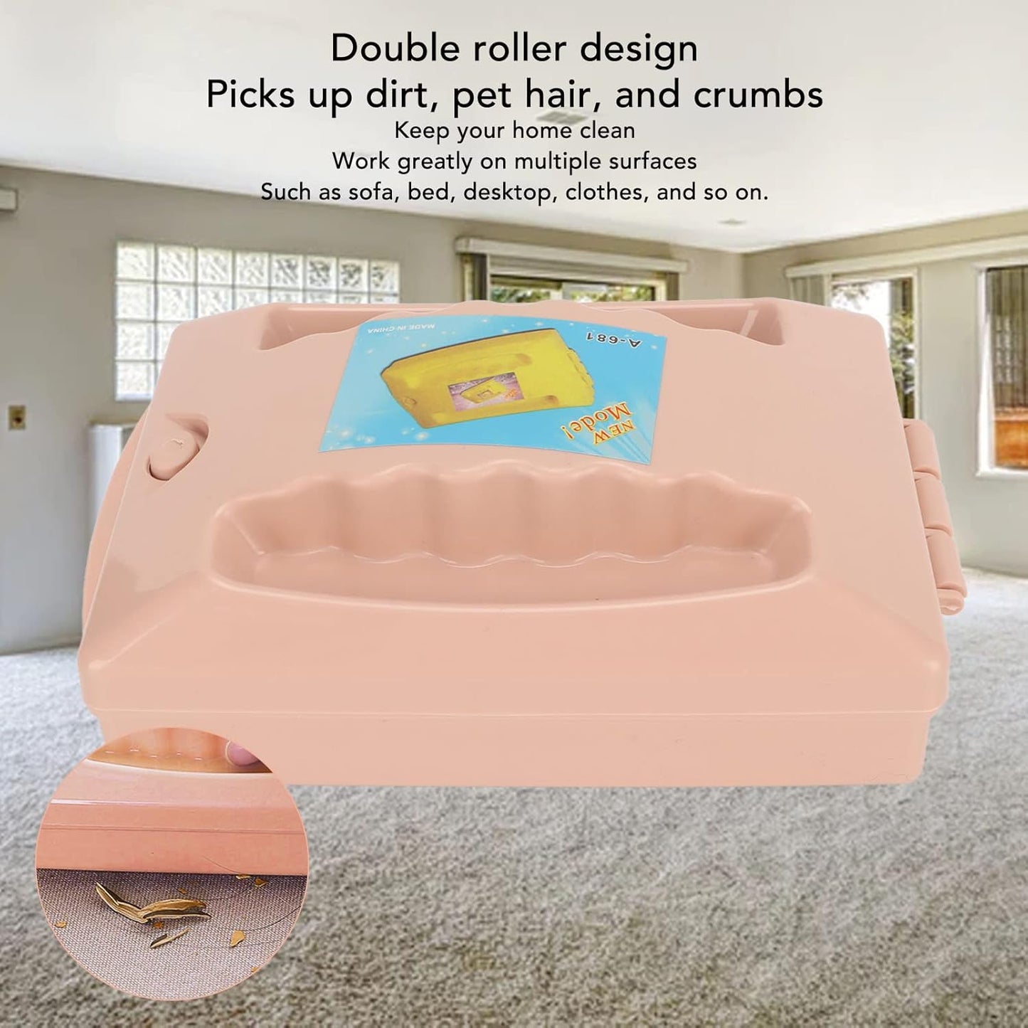 Carpet Sofa Sweeper, Handheld Carpet Brush with Triple Brush Head, Cleansing Brush for Desktop Bed and Firm Carpet