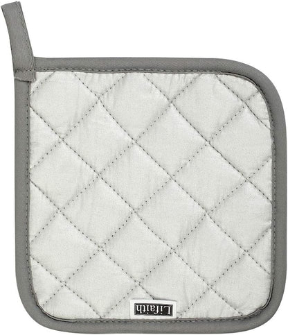 6 Pack Cotton Pot Holders Set, 7 Inch Heat Resistant Hot Pads for Cooking and Baking, Dark Grey