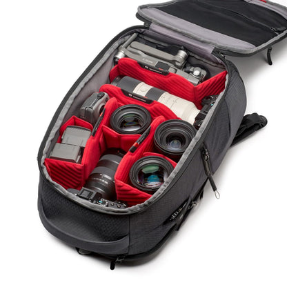 Manfrotto PRO Light Frontloader M, Professional Camera Backpack, Side and Front Access, Tripod Mount, Padded Backpack with Interchangeable Dividers, Black