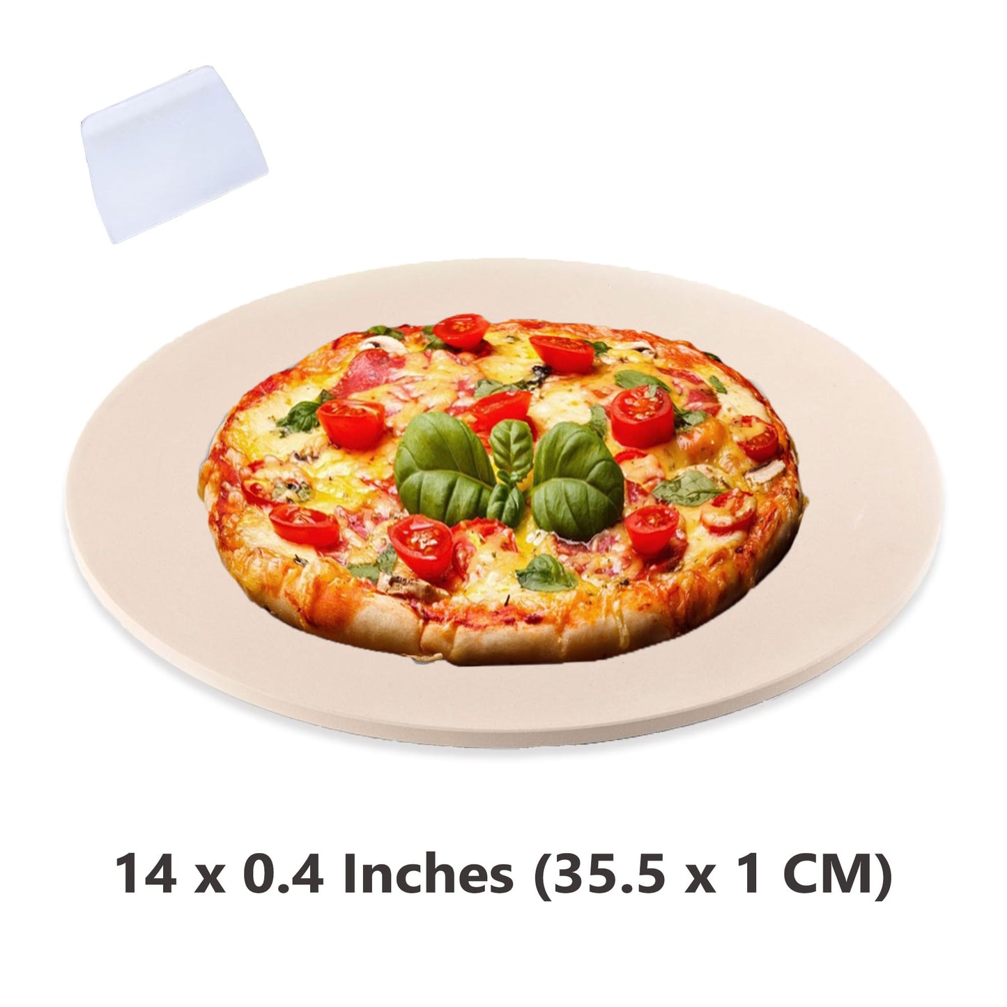 Waykea 14 Inch Pizza Stone Cordierite Baking Stone for Oven & Grill, Heavy Duty BBQ Grilling Pizza Pan Large Oven Stone for baking, Ideal for Cooking Crispier Crust Pizza, Bread and More