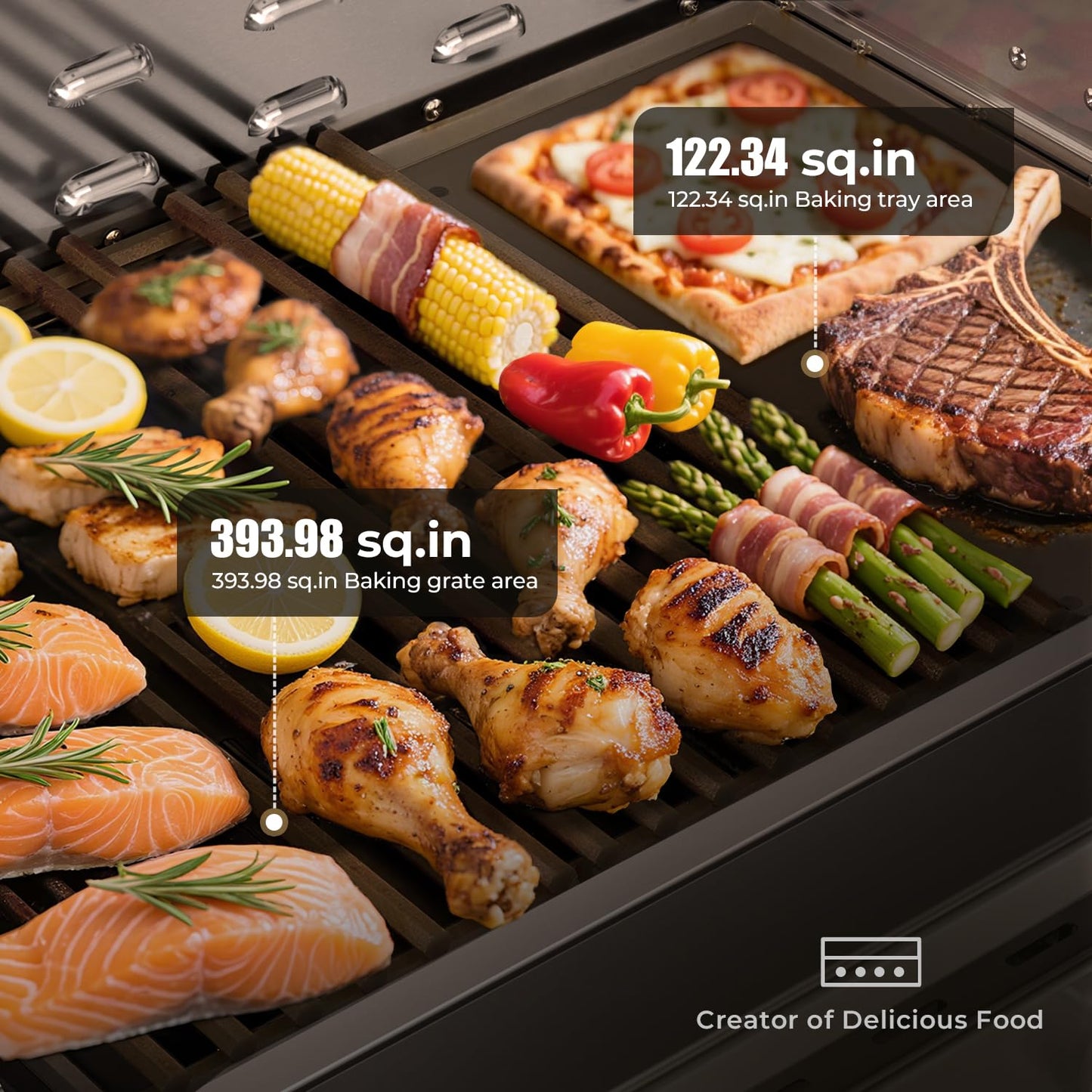 Premium Built In 4 Burner Propane Gas Grill, ALL-Thickened 304 Stainless Steel, 32,000 BTU with 516sq.in. Cooking Space, Baking Tray & Grates,for Patio Backyard Parties Barbecue