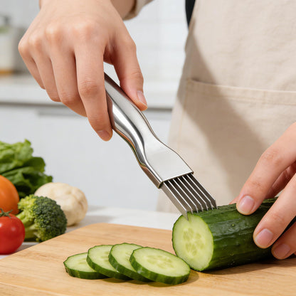 Odetina Shred Silk The Knife, Stainless Steel Green Onion Cutter, Kitchen Safe Vegetable Shredder Slicing Tool Chopping Knife for Scallion Cilantro Chili Herbs Veggies